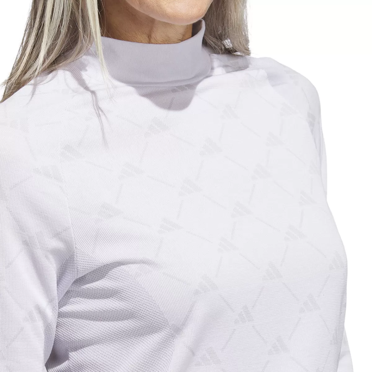 Best Sale adidas Golf Adidas Ultimate365 Tour Monogram Mock Neck Long Sleeve Golf Base Layer White