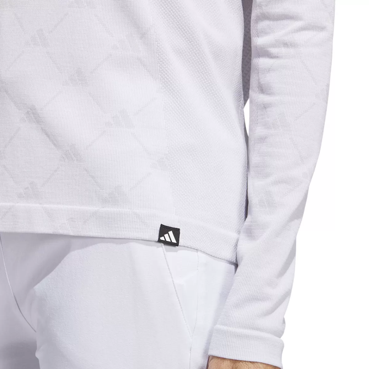Best Sale adidas Golf Adidas Ultimate365 Tour Monogram Mock Neck Long Sleeve Golf Base Layer White