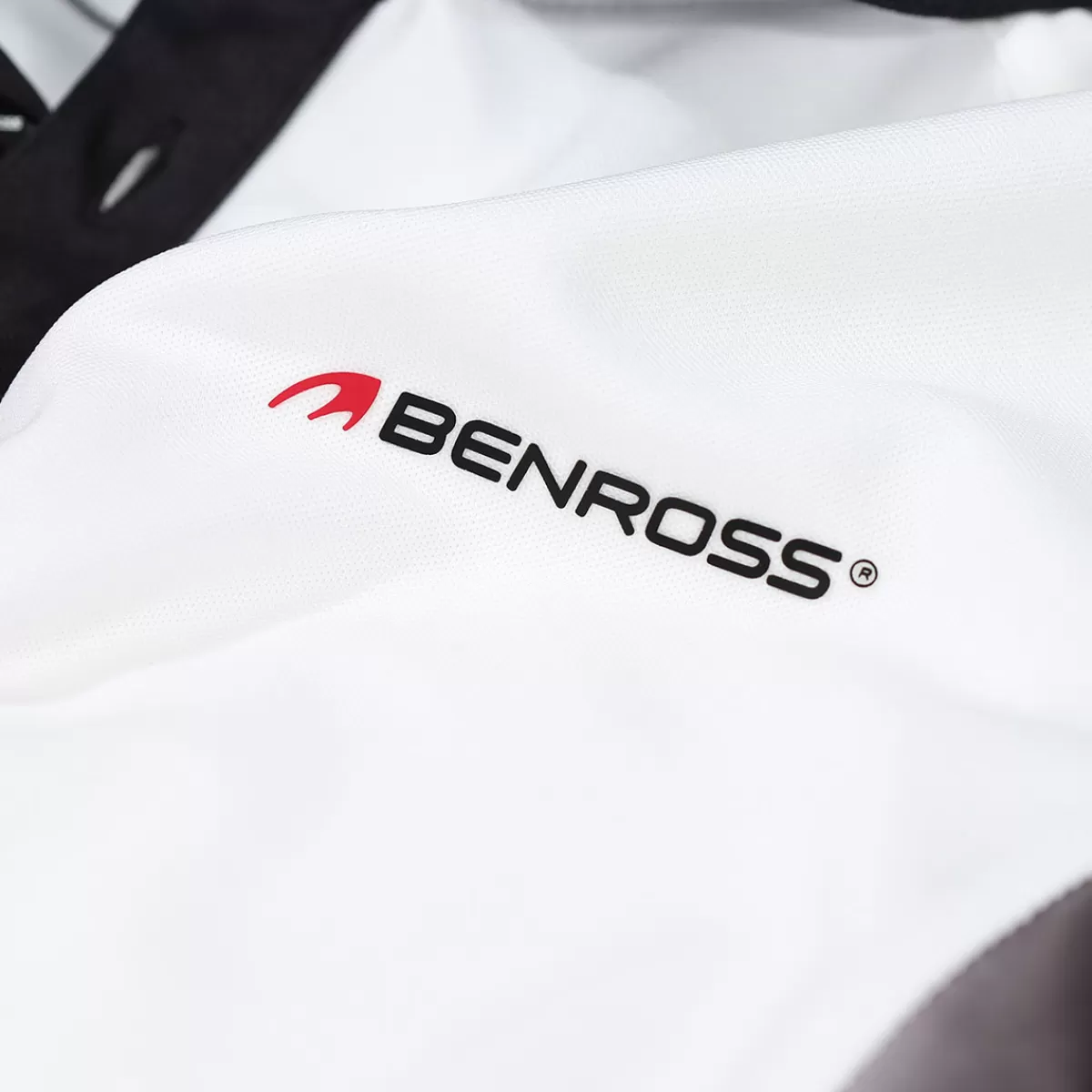 Shop Benross Junior Faded Side Panel Stretch Golf Polo Shirt White/Black