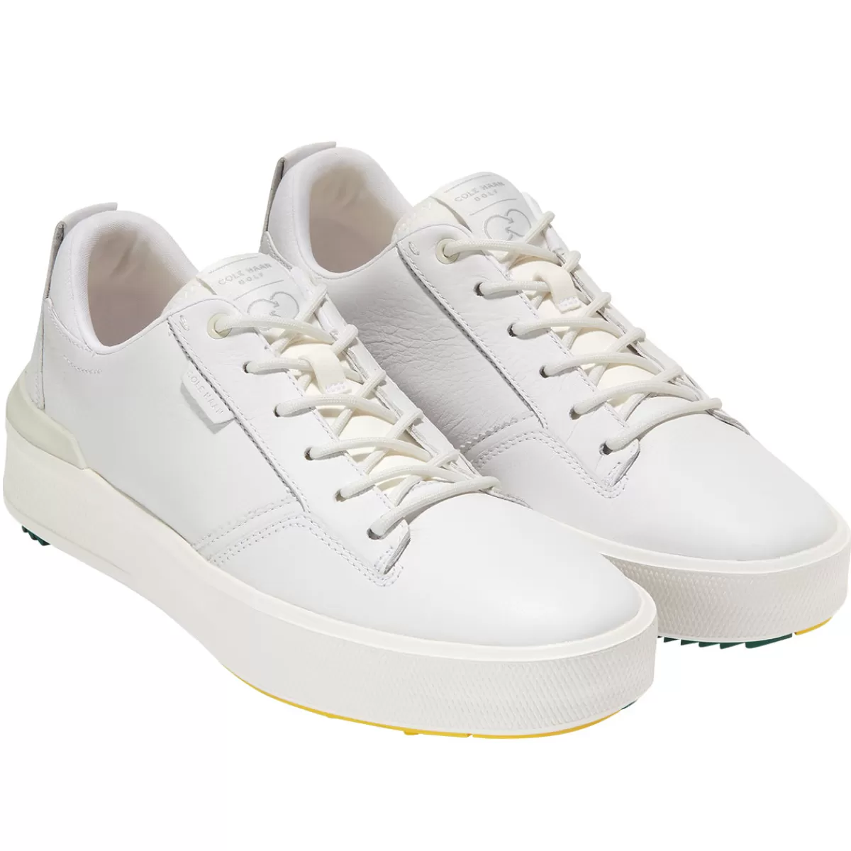 Fashion Cole Haan Men's Grand Pro Crew Waterproof Spikeless Golf Shoes White/Aventurine/White