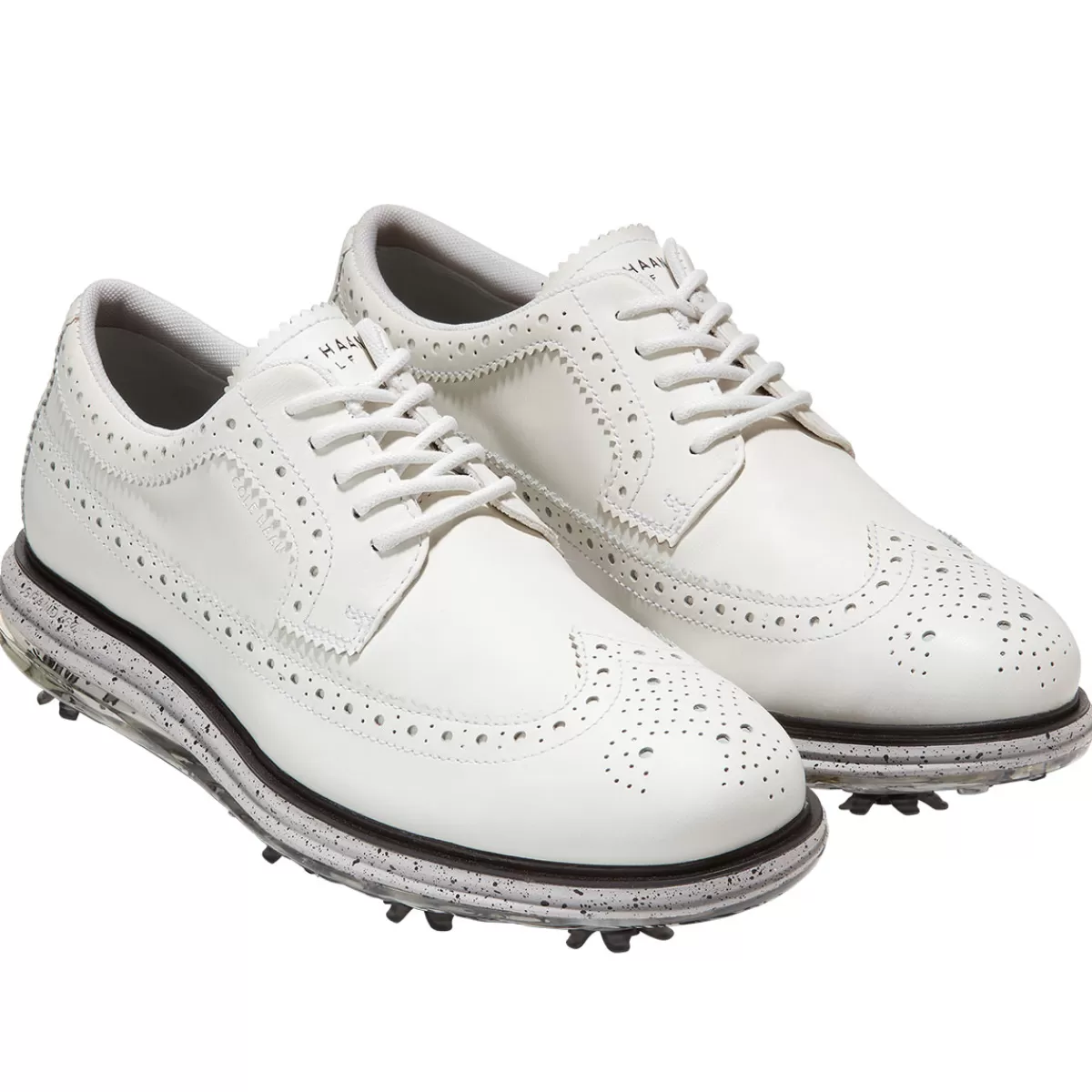 Clearance Cole Haan Men's Og Tour Golf Waterproof Spiked Golf Shoes White/Harbor Mist/Tiger Camo