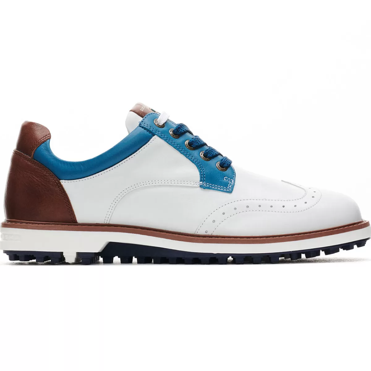 Flash Sale Duca Del Cosma Men's Eldorado Waterproof Spikeless Golf Shoes White/Blue/Cognac