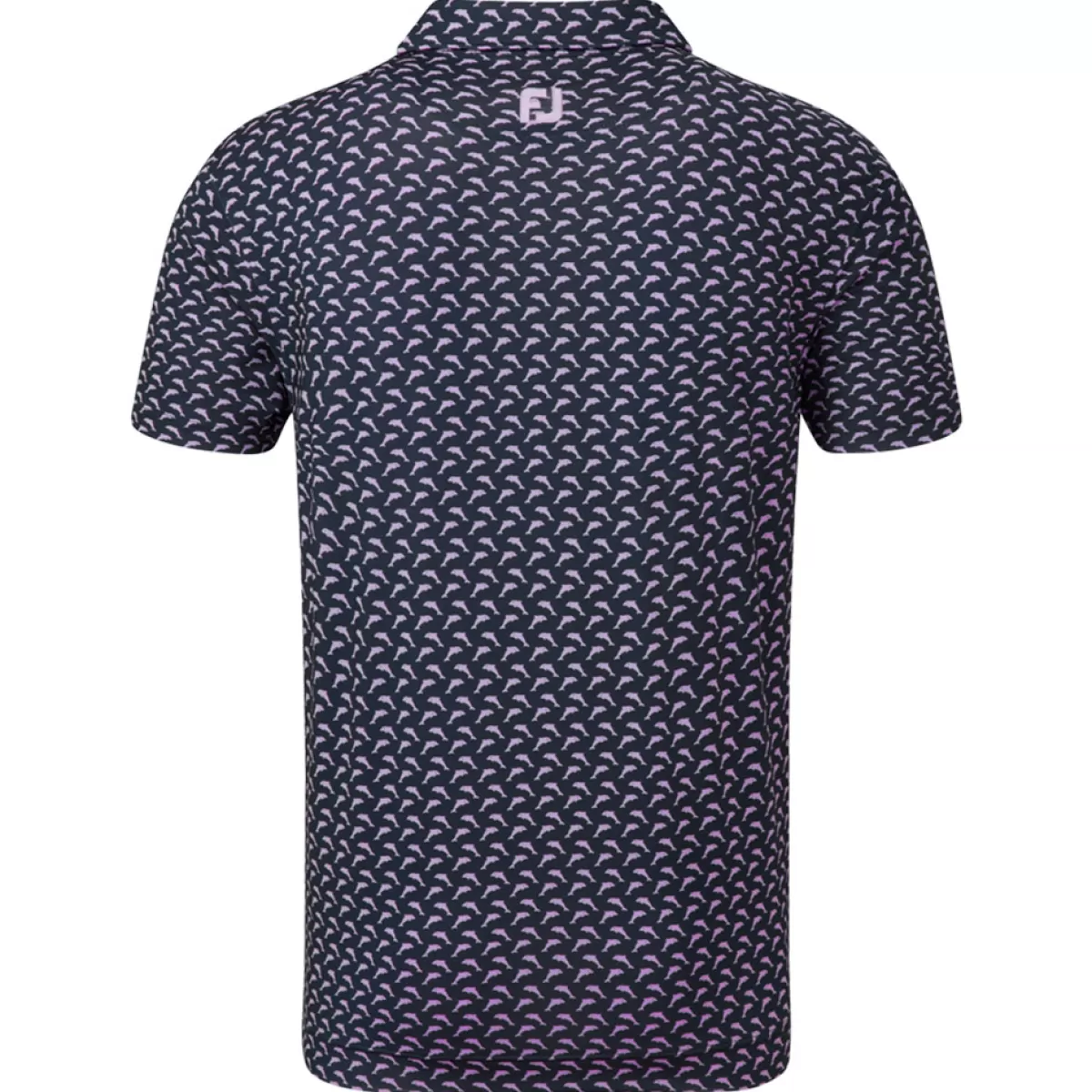 Clearance Men's Leaping Dolphins Print Lisle Stretch Golf Polo Shirt Men Men's Golf Polo Shirts