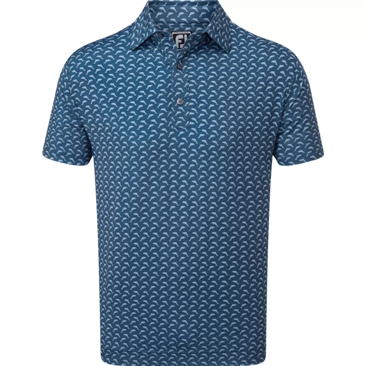 Clearance Men's Leaping Dolphins Print Lisle Stretch Golf Polo Shirt Men Men's Golf Polo Shirts