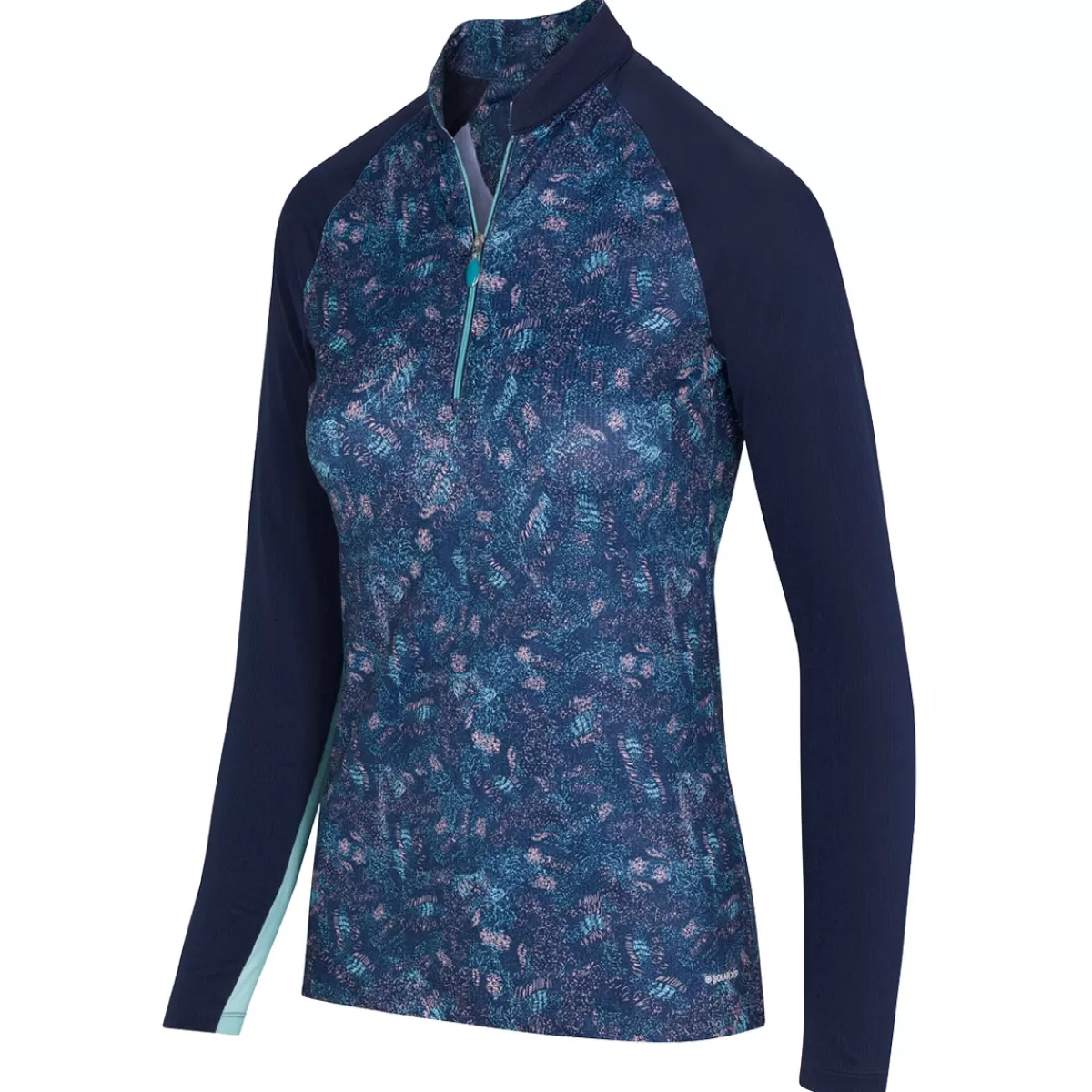 Best Sale Greg Norman Ladies Monet Print Half Zip Golf Midlayer