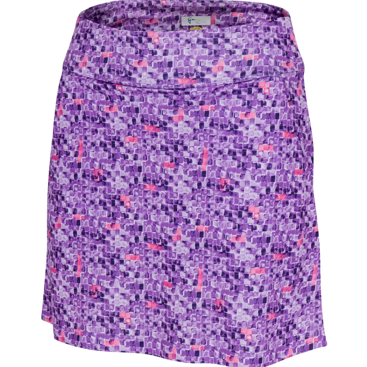 Best Sale Greg Norman Ladies Tile Print Pull-On Golf Skort