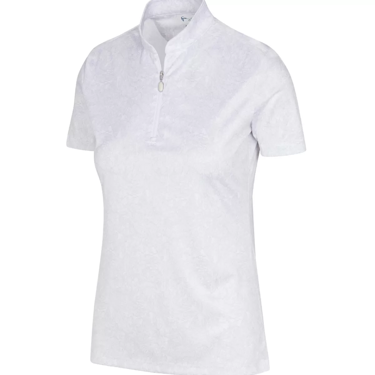 Outlet Greg Norman Ladies Tropical Menagerie Zip Golf Polo Shirt