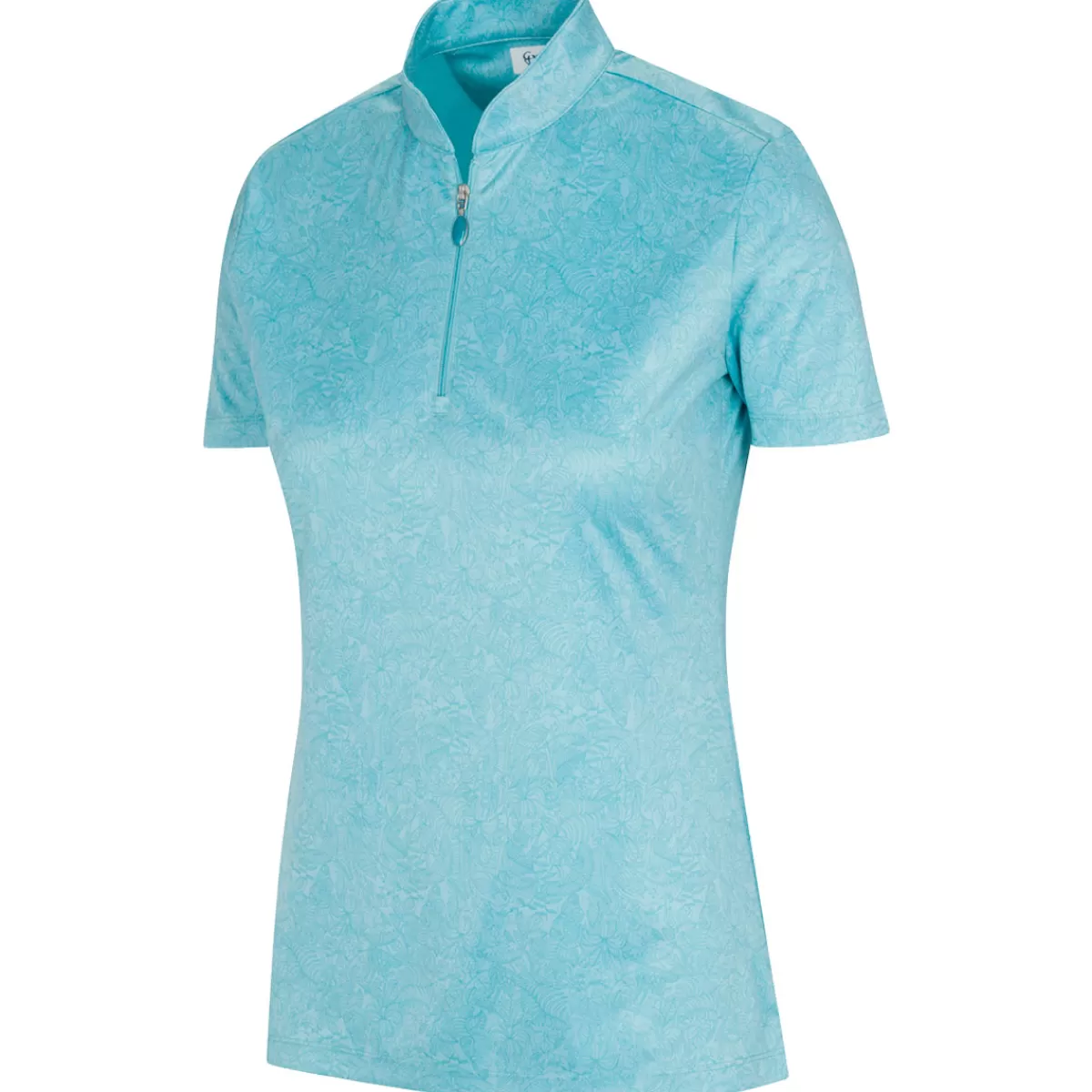 Outlet Greg Norman Ladies Tropical Menagerie Zip Golf Polo Shirt