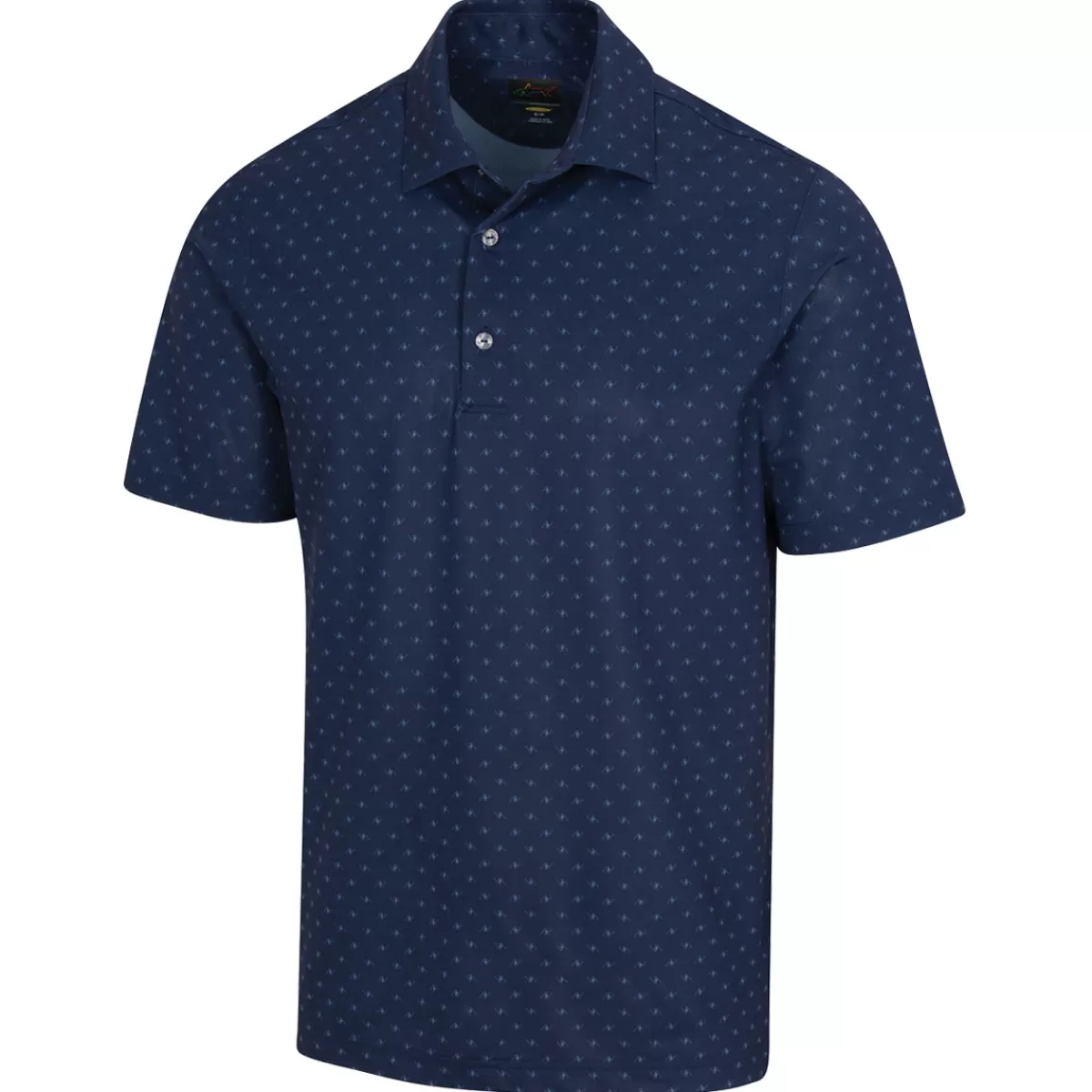 Flash Sale Greg Norman Men's Freedom Micro Pique Spinner Print Golf Polo Shirt