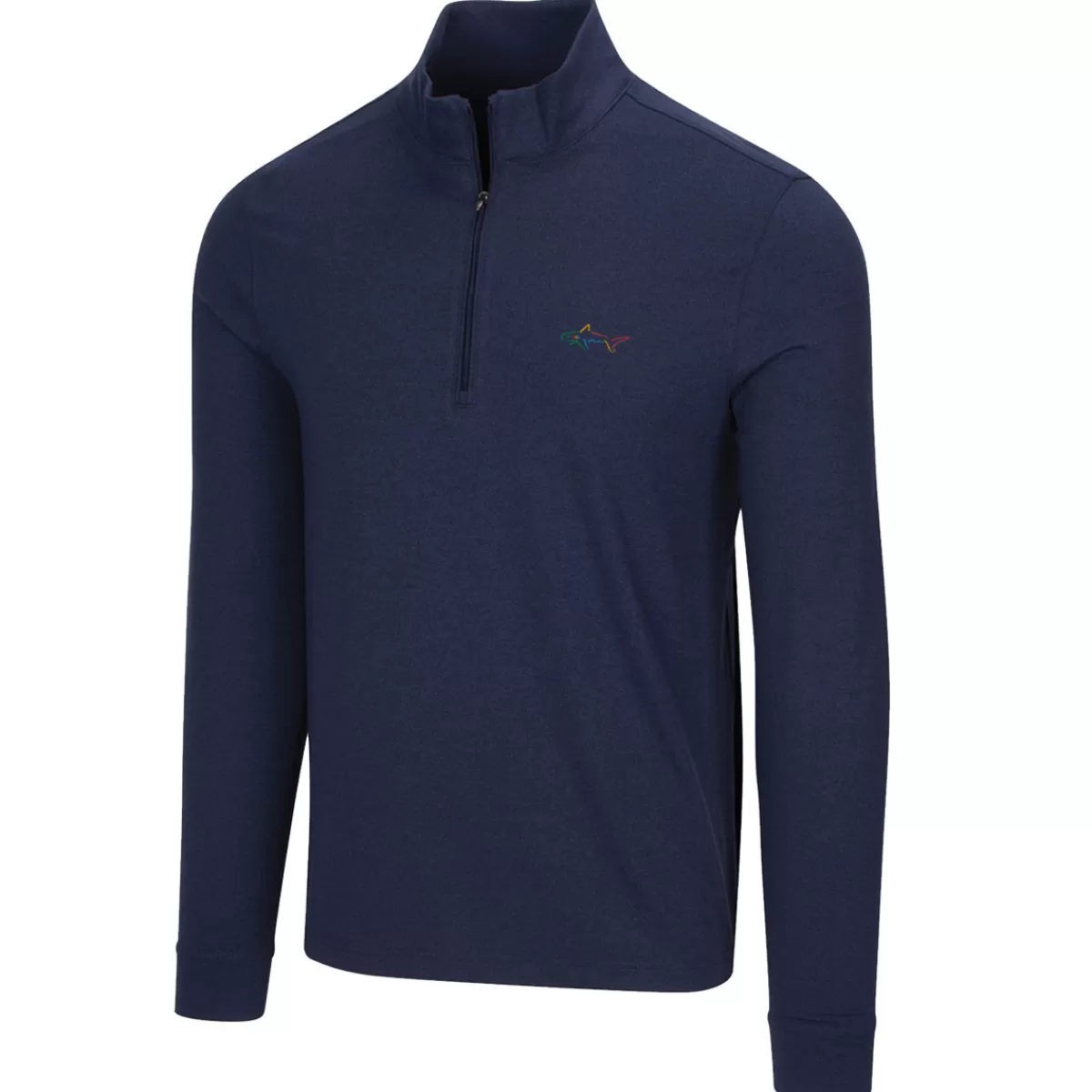 Discount Men's Heathered Half Zip Mock Golf Midlayer Men Men's Golf Sweaters