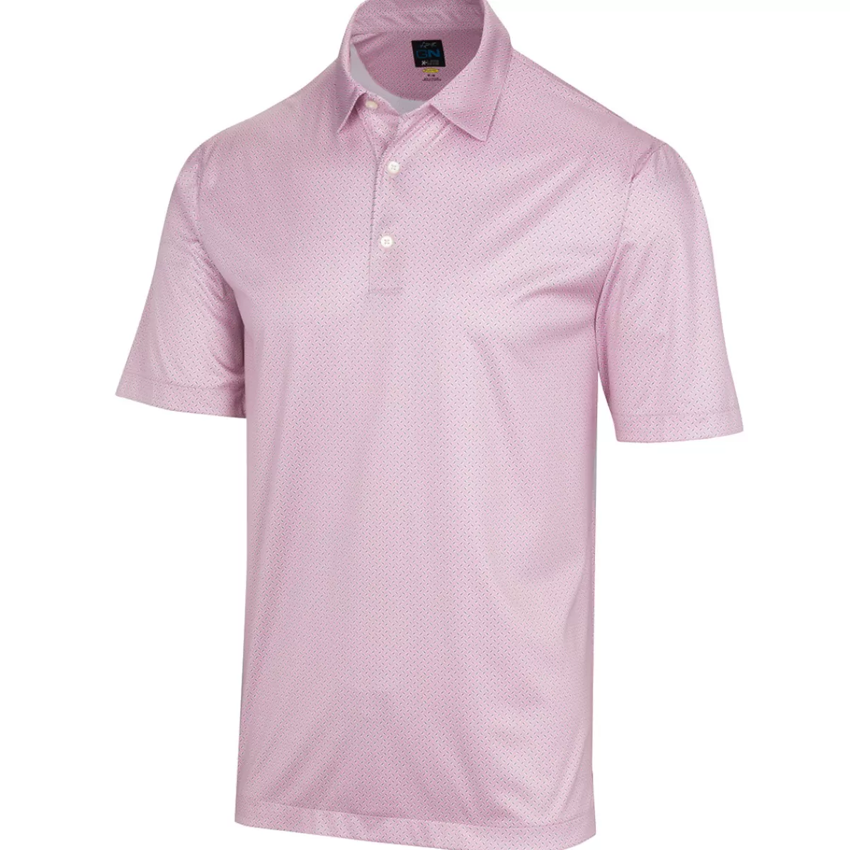 Outlet Men's Micro-Dash Foulard Stretch Golf Polo Shirt Men Men's Golf Polo Shirts