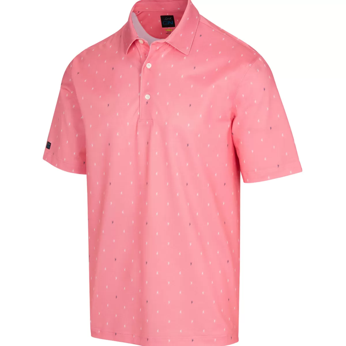 New Greg Norman Men's Scorpion Stretch Golf Polo Shirt Canyon Coral