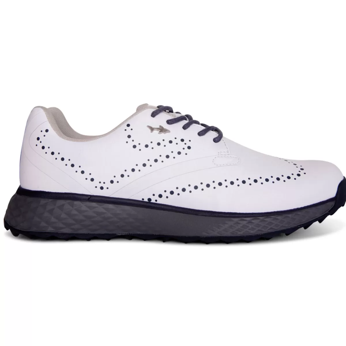 Cheap Greg Norman Men's Sport Brogue Waterproof Spikeless Golf Shoes White/Navy
