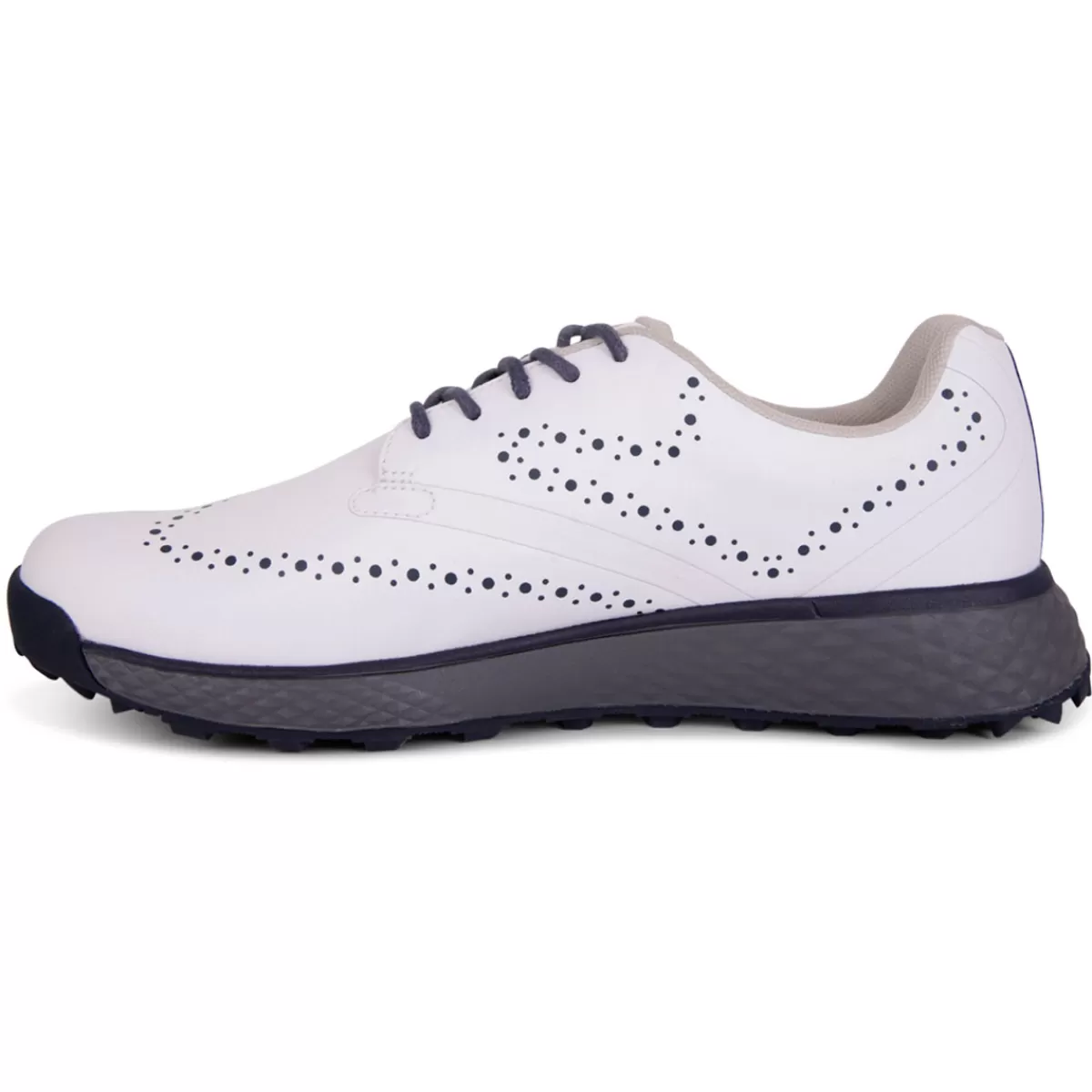 Cheap Greg Norman Men's Sport Brogue Waterproof Spikeless Golf Shoes White/Navy
