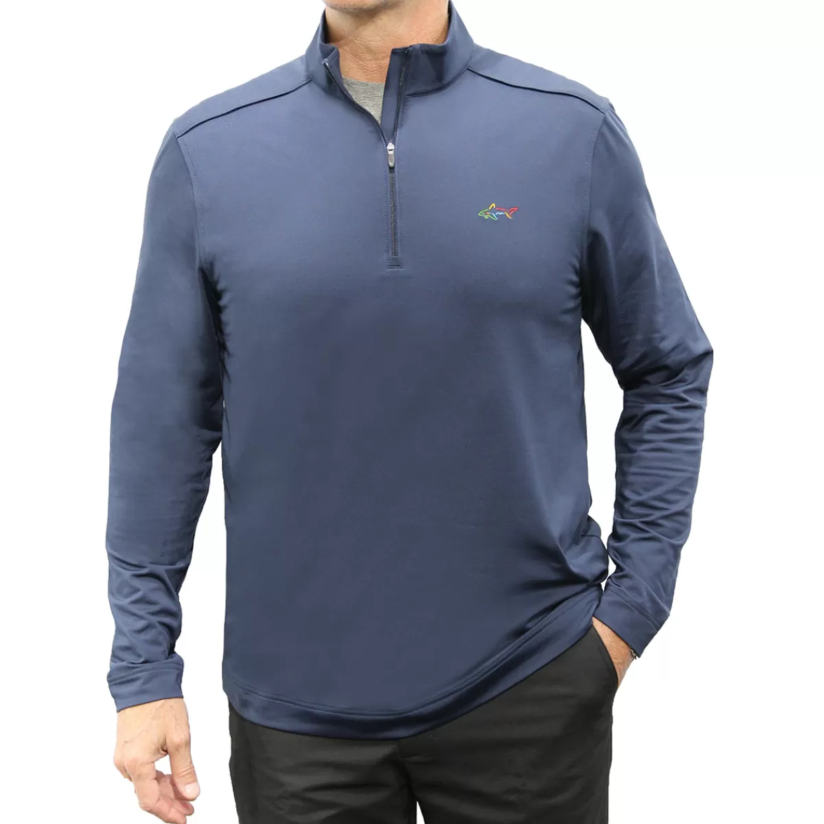 New Men's Tech Solid Microfleece Half Zip Golf Midlayer Men Men's Golf Sweaters