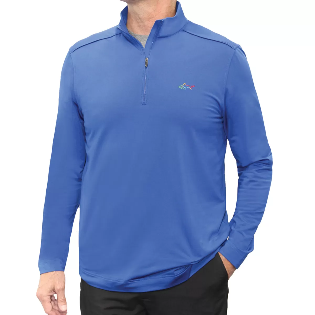 New Men's Tech Solid Microfleece Half Zip Golf Midlayer Men Men's Golf Sweaters