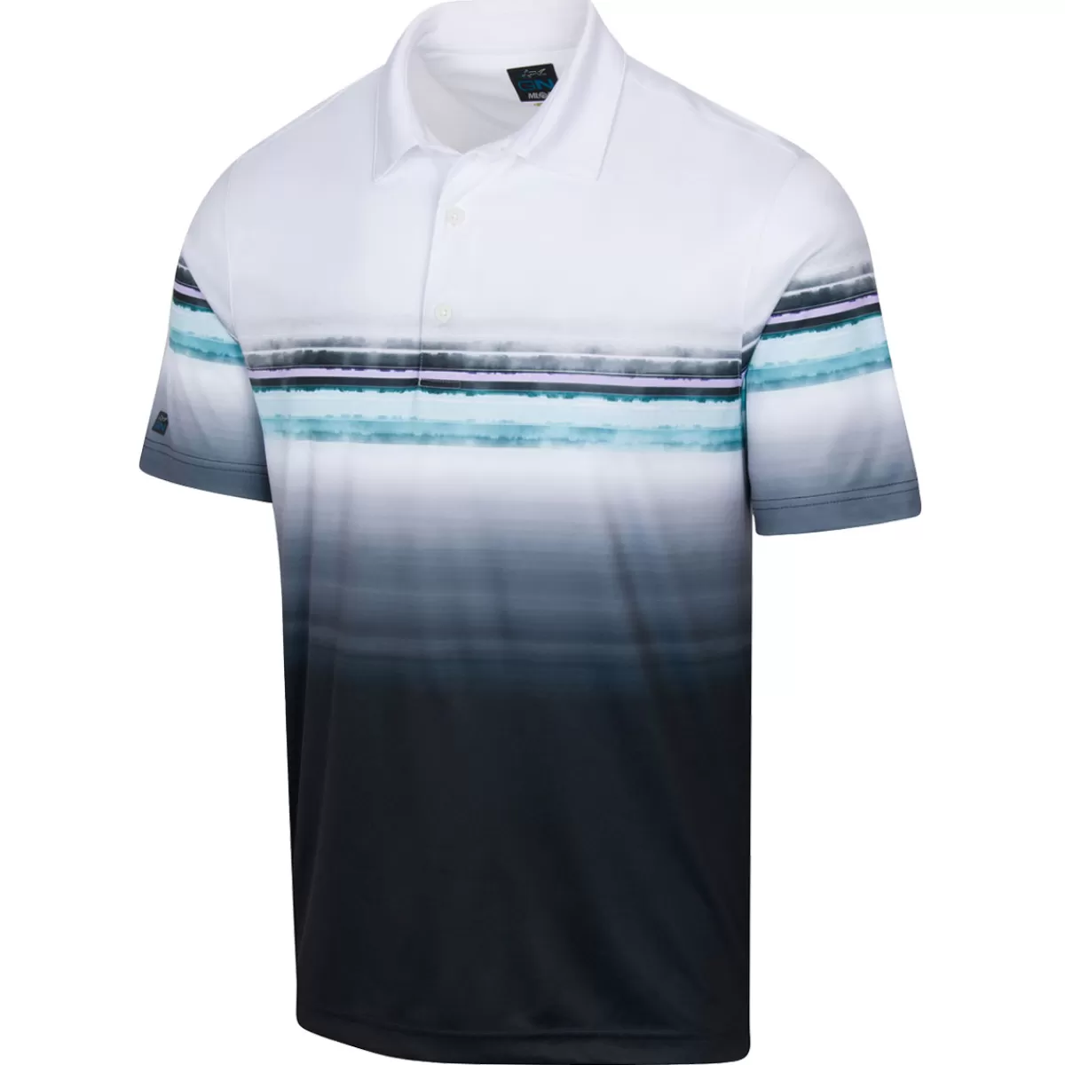 Outlet Greg Norman Men's Tidal Stripe Ml75 Golf Polo Shirt White