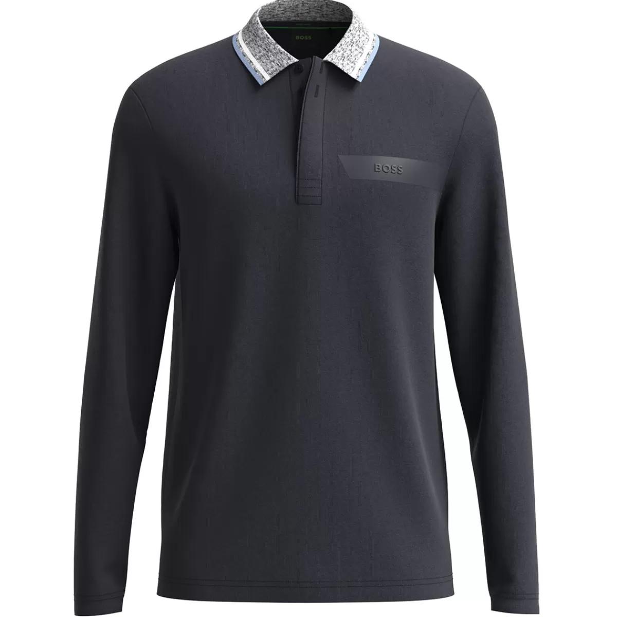 Shop Hugo Boss Men's Plisy 1 Long Sleeve Golf Polo Shirt