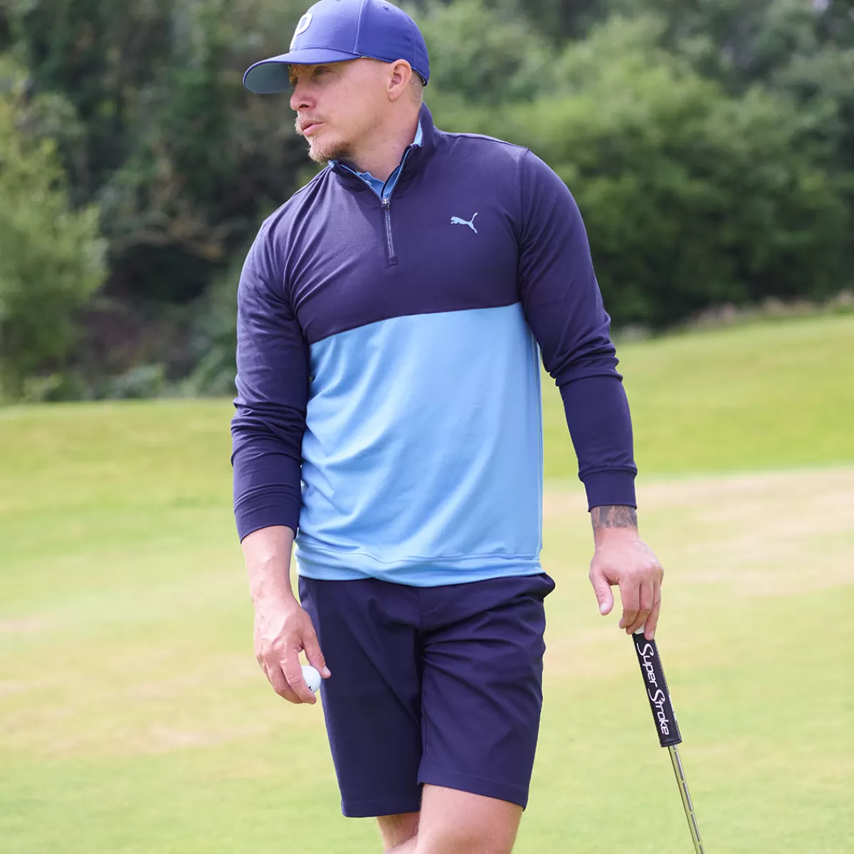 Store Puma Men's Gamer Color Half Zip Golf Midlayer Men Men's Golf Sweaters