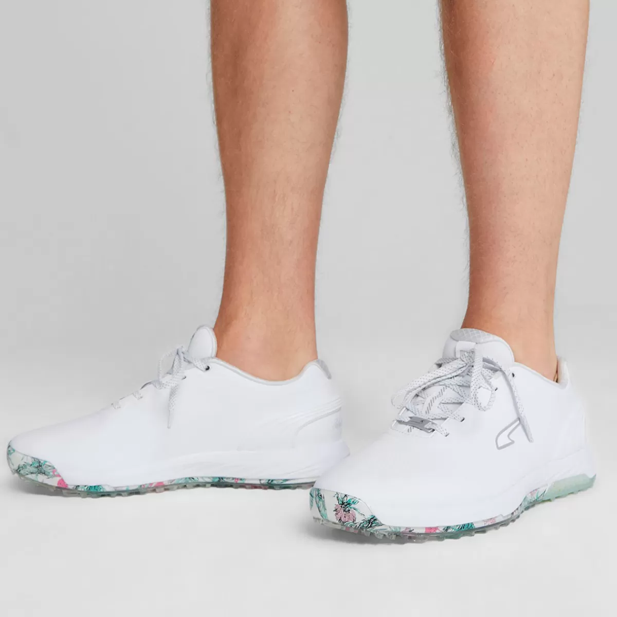 Store PUMA Golf Puma Men's X Palm Tree Crew Alphacat Nitro Waterproof Spikeless Golf Shoes White/Green/Pink