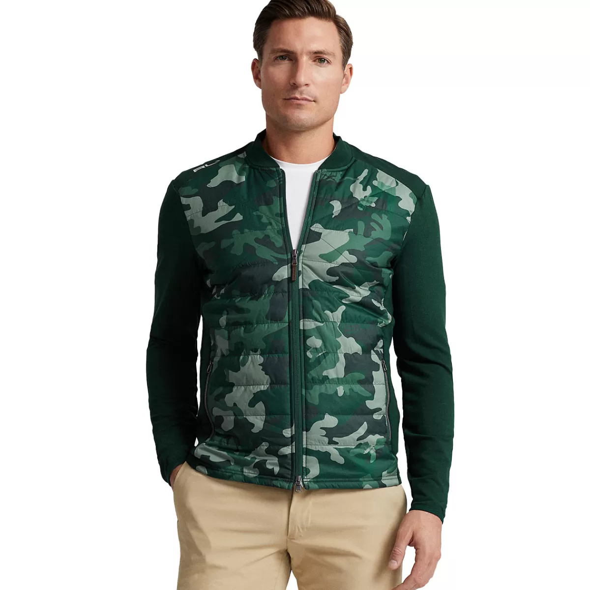 Discount Ralph Lauren Golf-Camo Quilted Golf Hybrid Jacket Moss Agate/Camo Driver