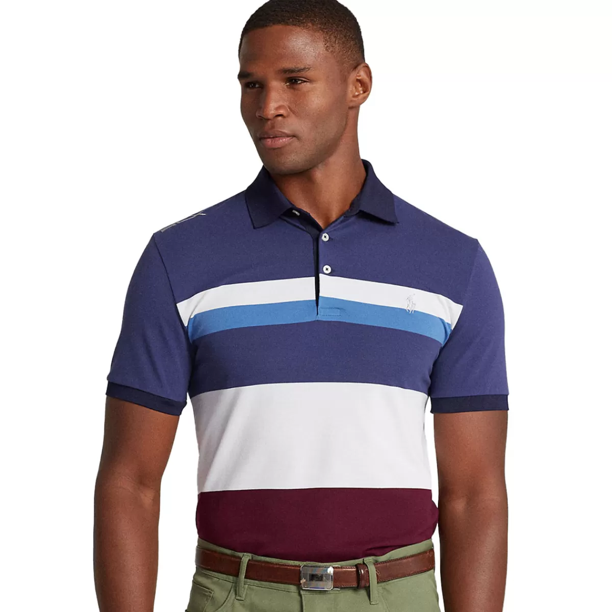Cheap Ralph Lauren Men's Custom Slim Fit Performance Golf Polo Shirt Ruby
