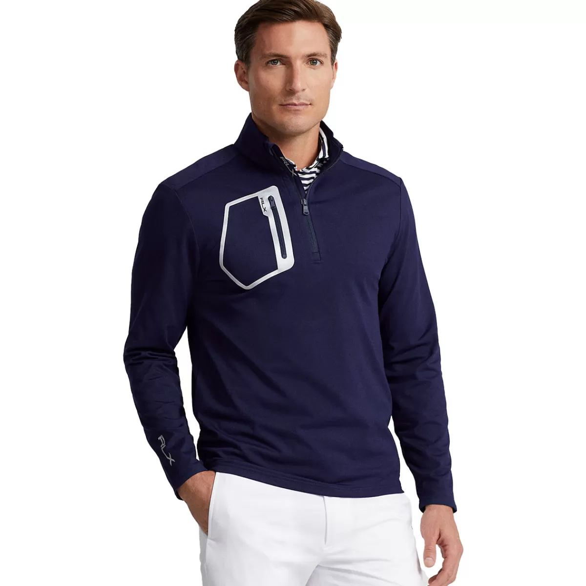 Clearance Performance Jersey Quarter Zip Golf Mid Layer Men Men's Golf Sweaters