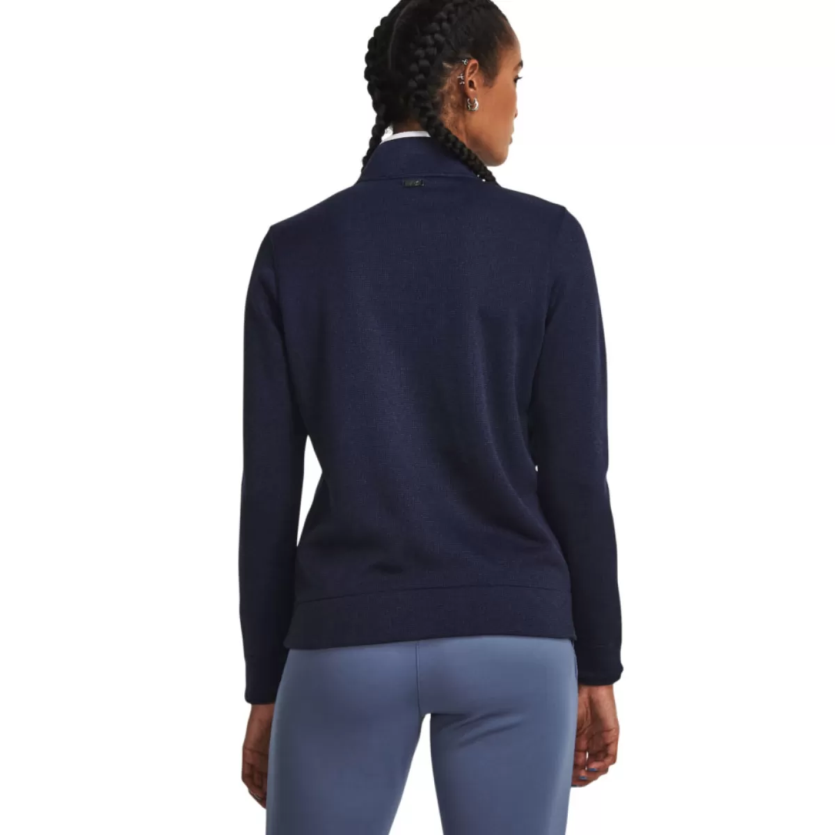Best Sale Under Armour Ladies Storm Sweaterfleece Half Zip Mid Layer Midnight Navy/White/Met Silver