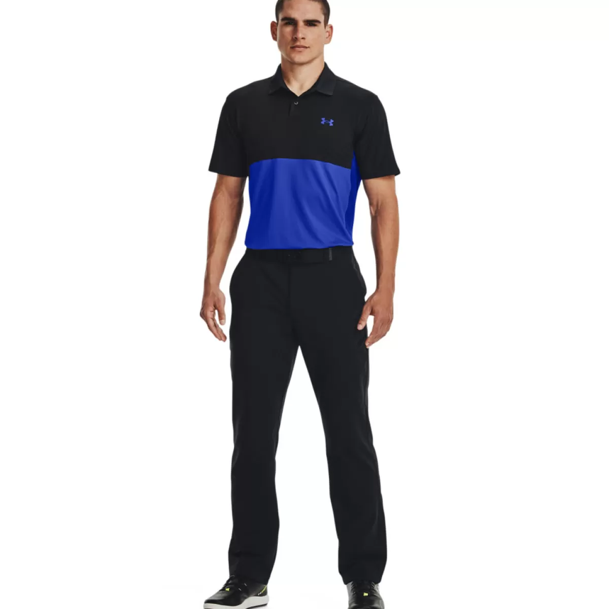Online Men's Performance Blocked Stretch Golf Polo Shirt Men Men's Golf Polo Shirts