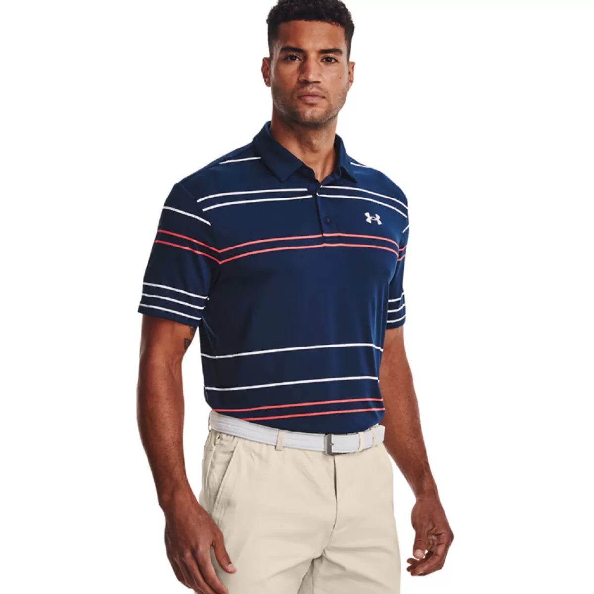 Clearance Men's Playoff 2.0 Pitch Stripe Stretch Golf Polo Shirt Men Men's Golf Polo Shirts