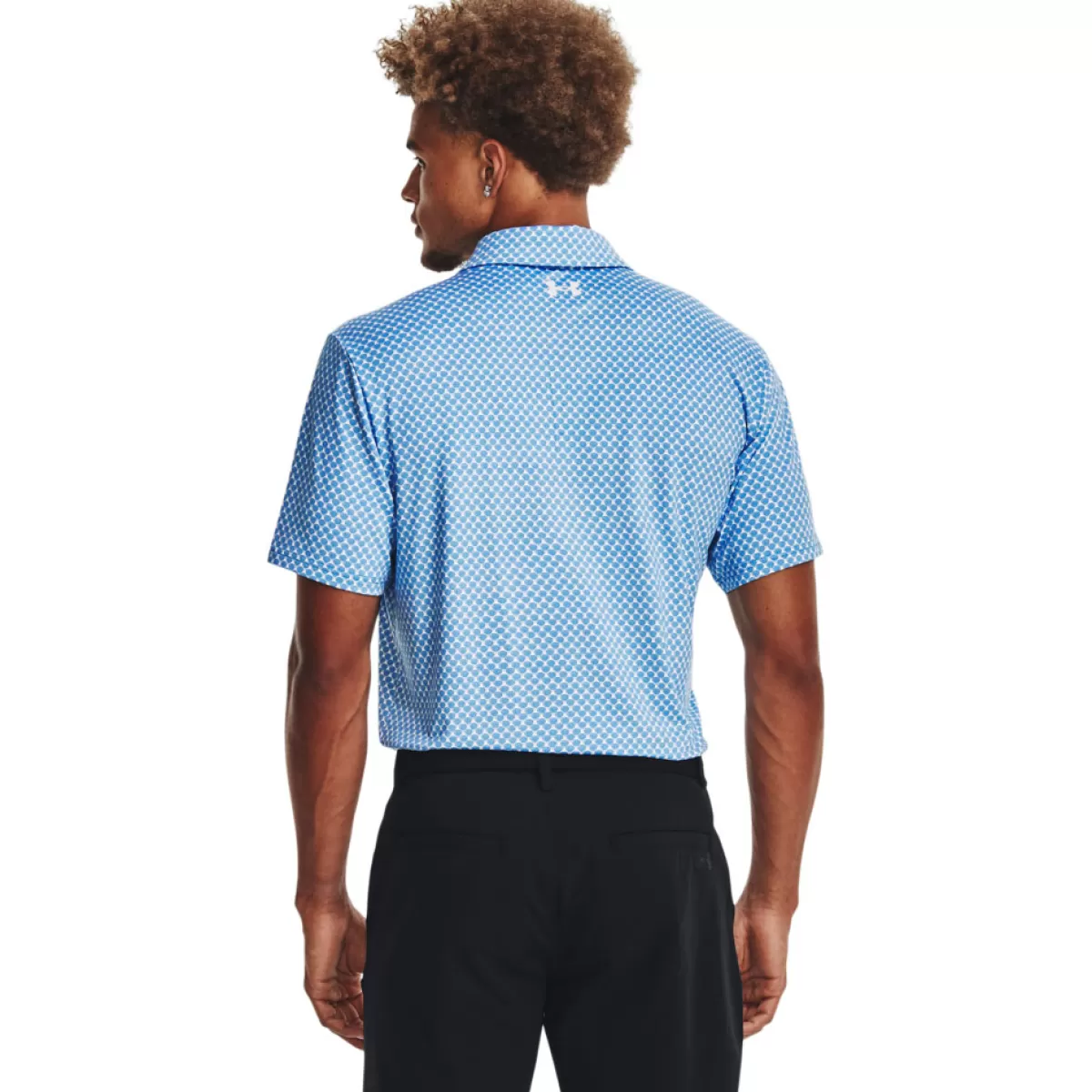Cheap Under Armour Men's Playoff 3.0 Balloon Printed Golf Polo Shirt White/Cosmic Blue/White