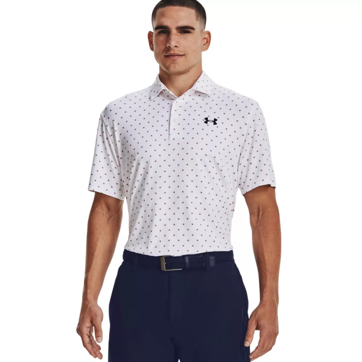 Flash Sale Under Armour Men's Playoff 3.0 Dg Printed Golf Polo Shirt White/Pink/Navy