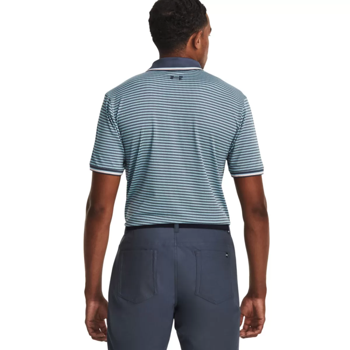 Online Under Armour Men's Playoff 3.0 Rib Printed Golf Polo Shirt Downpour Gray/Blizzard/Gray