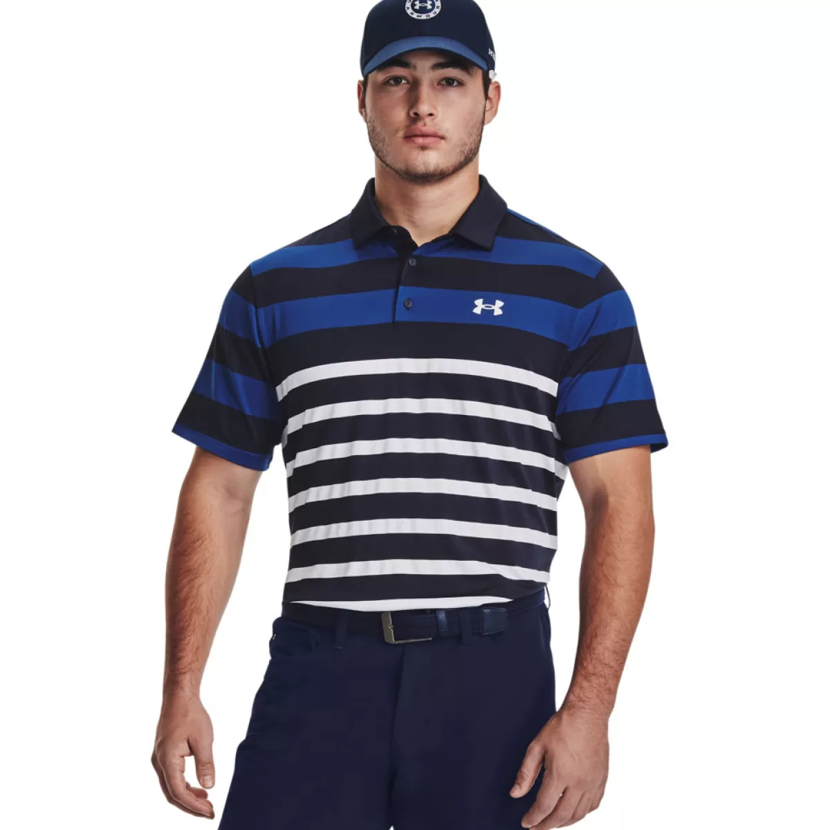 Discount Under Armour Men's Playoff 3.0 Rugby Yd Stripe Golf Polo Shirt