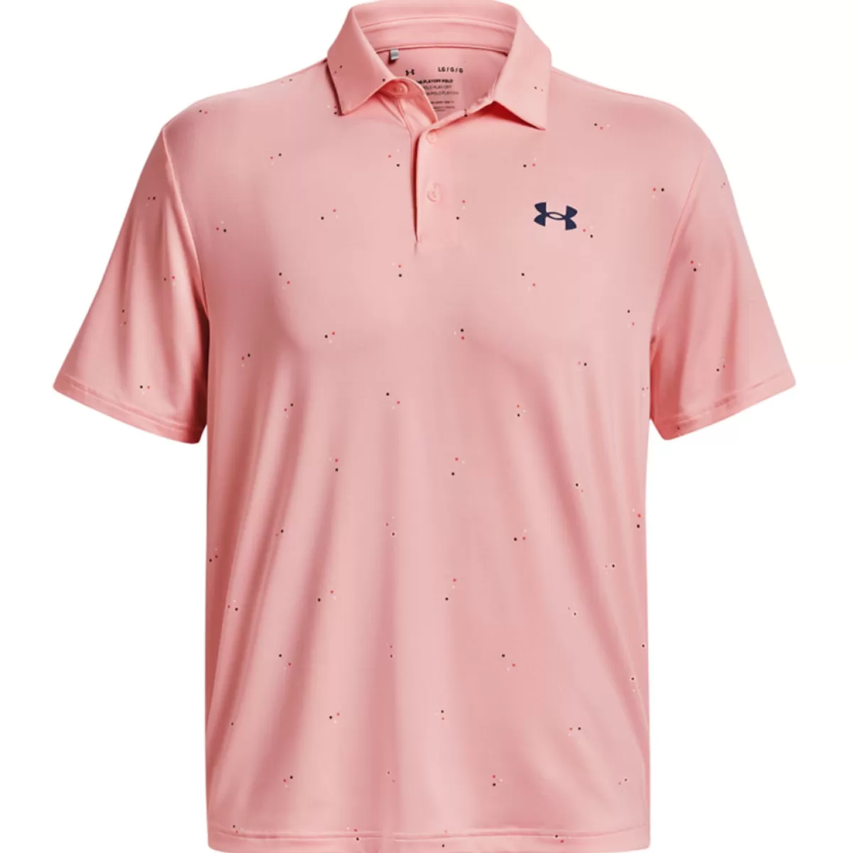 Best Sale Under Armour Men's Playoff 3.0 Scatter Printed Golf Polo Shirt Pink/White/Navy